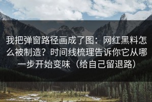 我把弹窗路径画成了图：网红黑料怎么被制造？时间线梳理告诉你它从哪一步开始变味（给自己留退路）